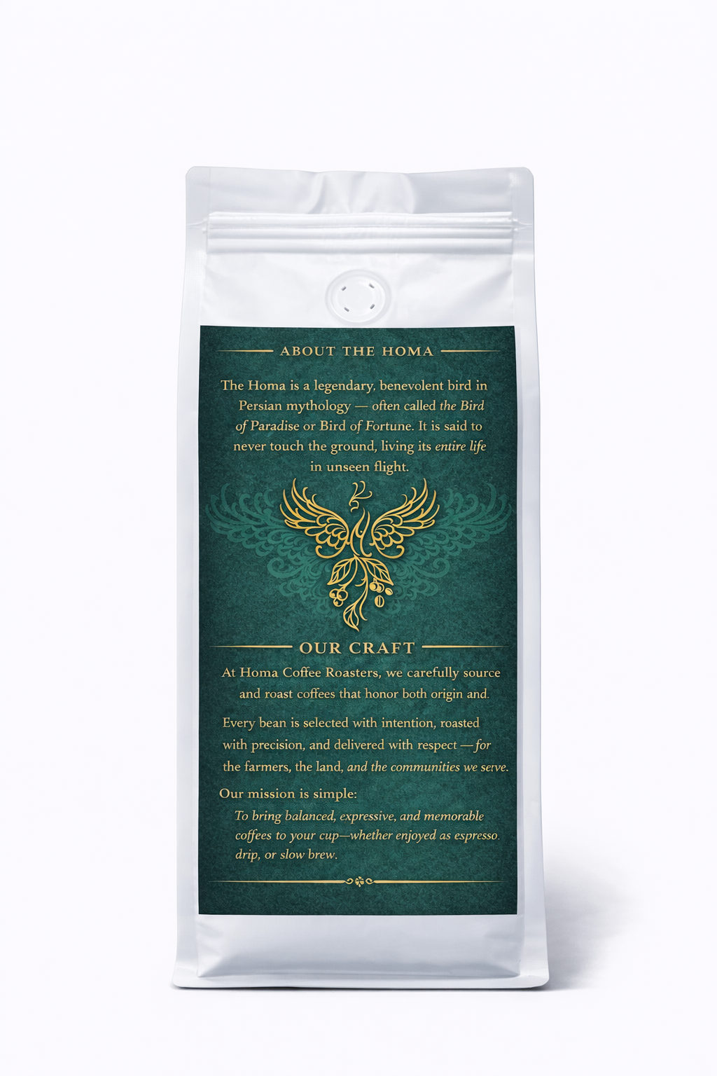 Homa Golden Wings - Medium Roast - Whole Beans - 100% Arabica