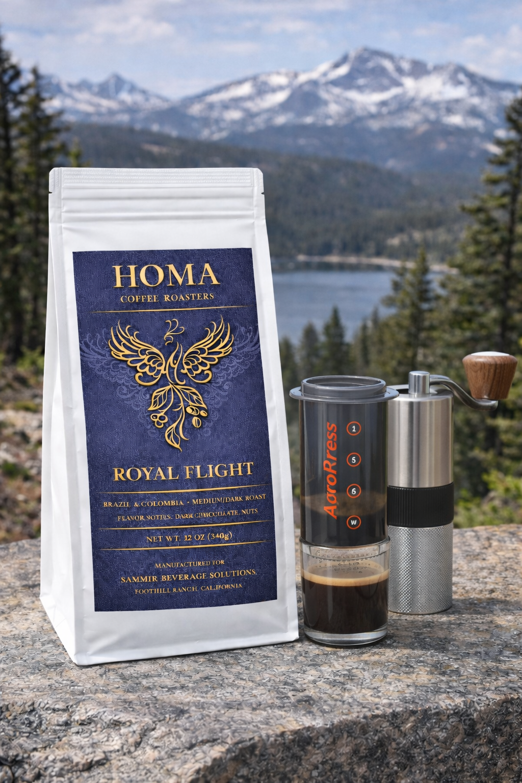 Homa Royal Flight - Medium/Dark Roast - Whole Beans - 100% Arabica