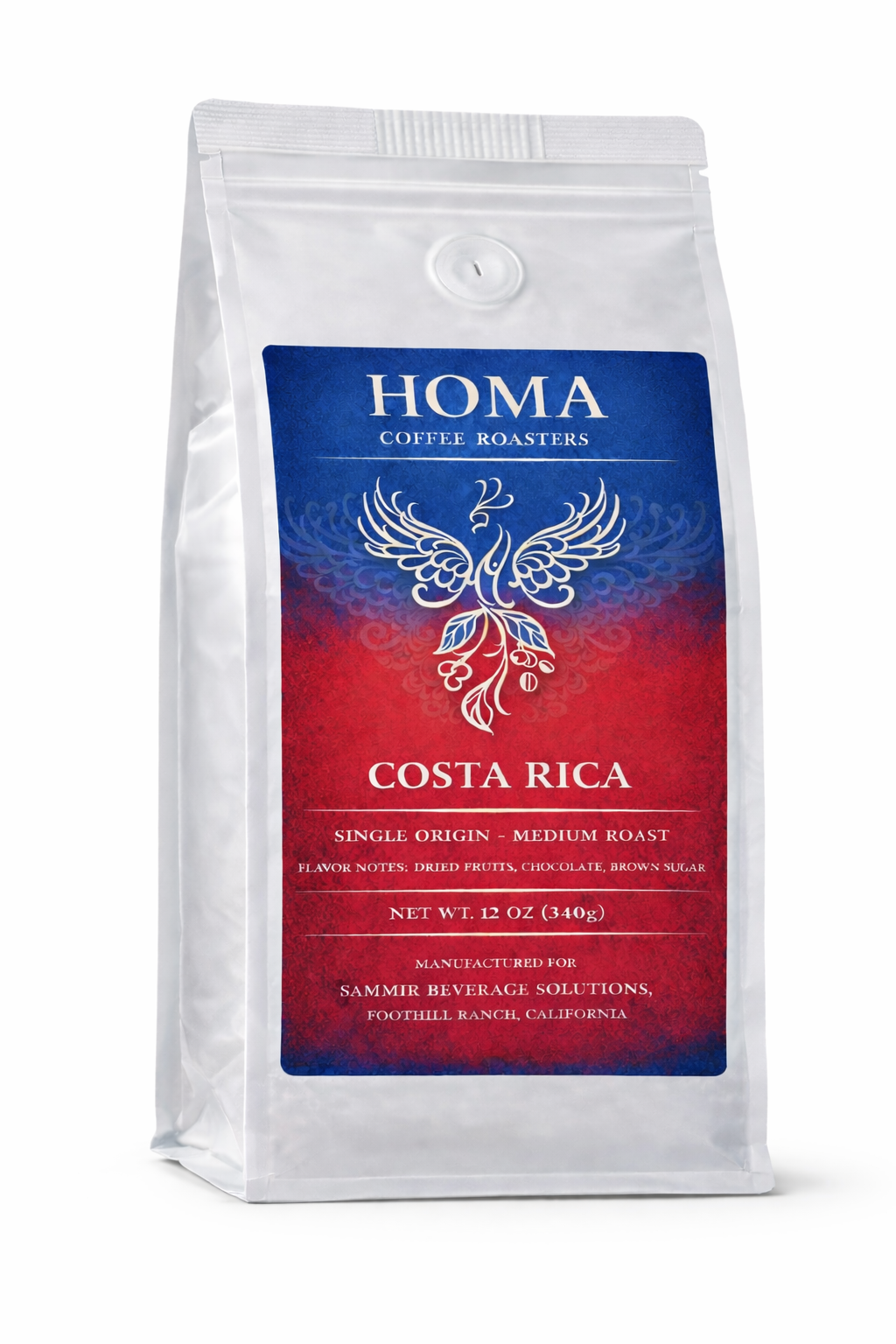Homa Single Origin COSTA RICA - Medium Roast - Whole Beans - 100% Arabica
