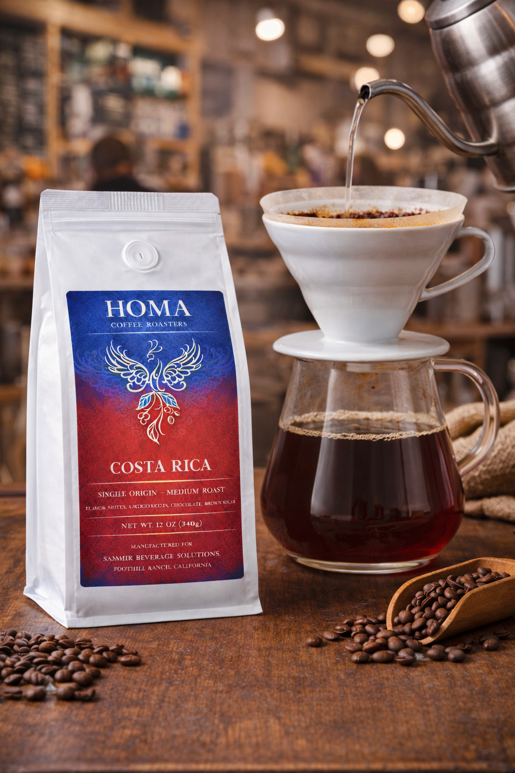 Homa Single Origin COSTA RICA - Medium Roast - Whole Beans - 100% Arabica