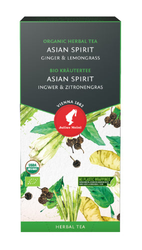 Premium Asian Spirit Ginger & Lemongrass Tea Bags – Individual Envelope
