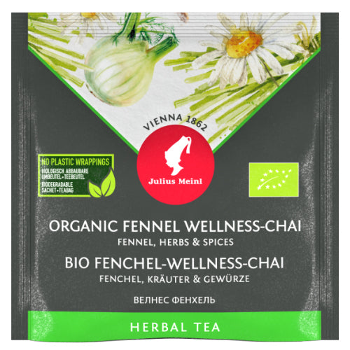 Premium Fennel Wellness Chai Tea Bags – Front Packaging
