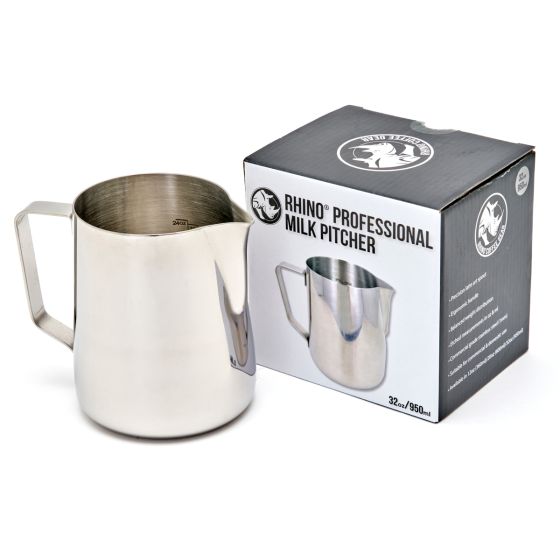 Rhino Pro Milk Pitcher, 950ml/32oz - Stainless Steel